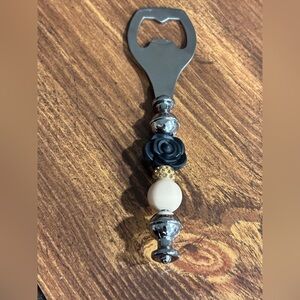 Elegant Black and Silver Bottle Opener